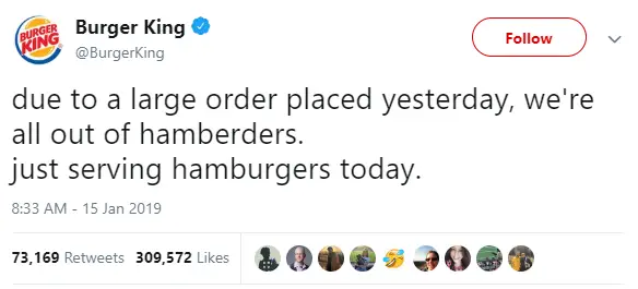 Burger King Tweet