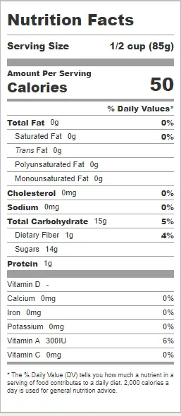 cotton candy grape nutritional facts. 1/2 cup serving size. 50 calories. 14 grams of sugar.