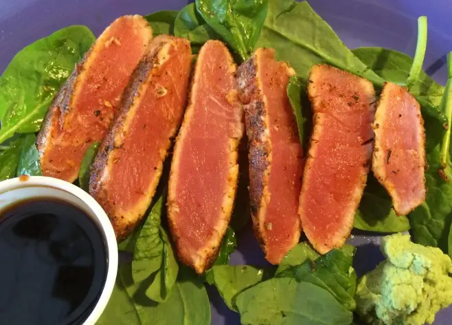 blackened and seared ahi tuna