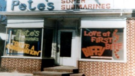 Picture of Pete's Super Submarines which was the first Subway restaurant started 