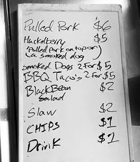 Boo Boo's Smoke Shack Menu