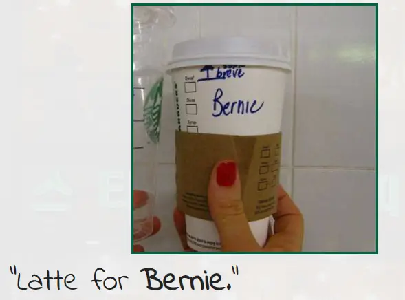 starbucks order for Billy misspelled as Bernie